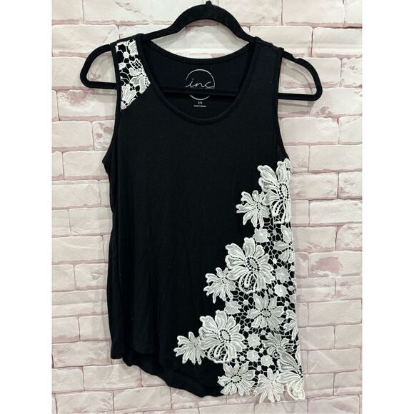 INC INTERNATIONAL CONCEPTS sleeves top with crochet size small petite - Picture 1 of 5